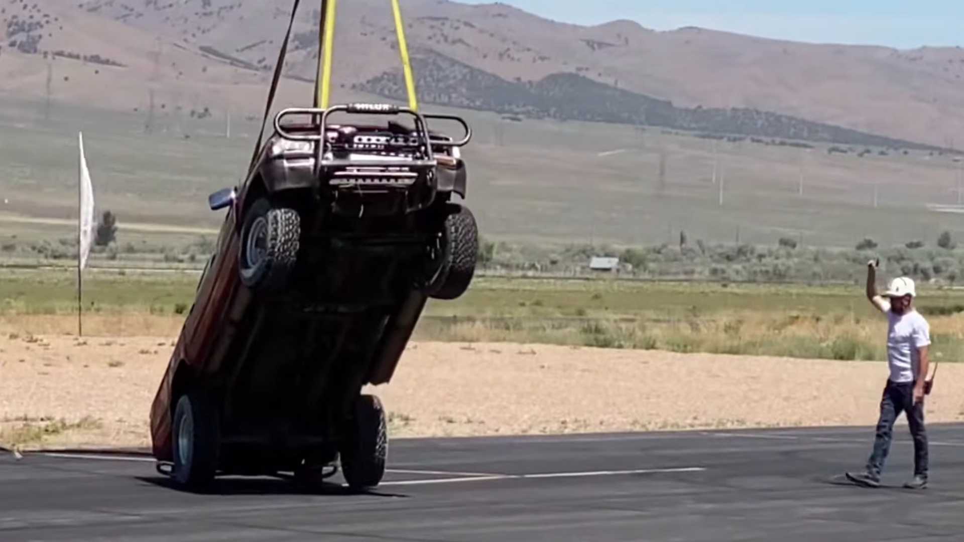Toyota Hilux Dropped From 10,000 Feet Violently Ends Durability Tests
