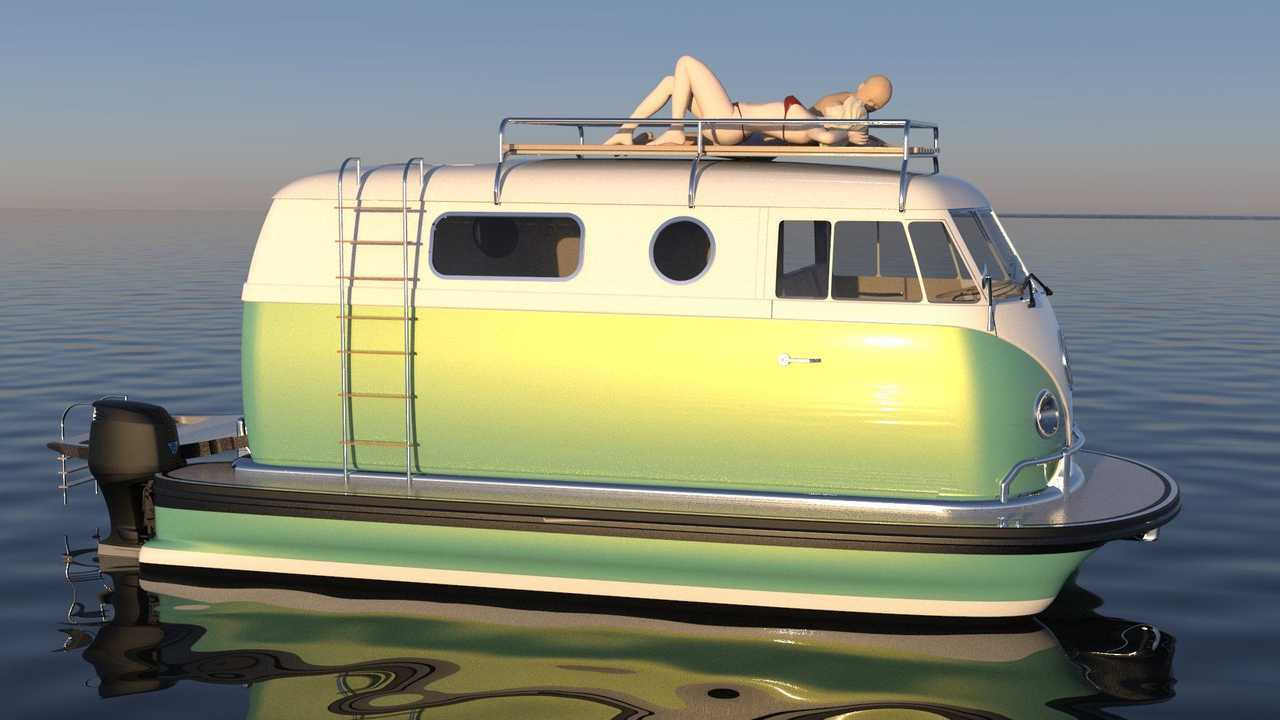 Стилизованный под машину катамаран Floating Motors