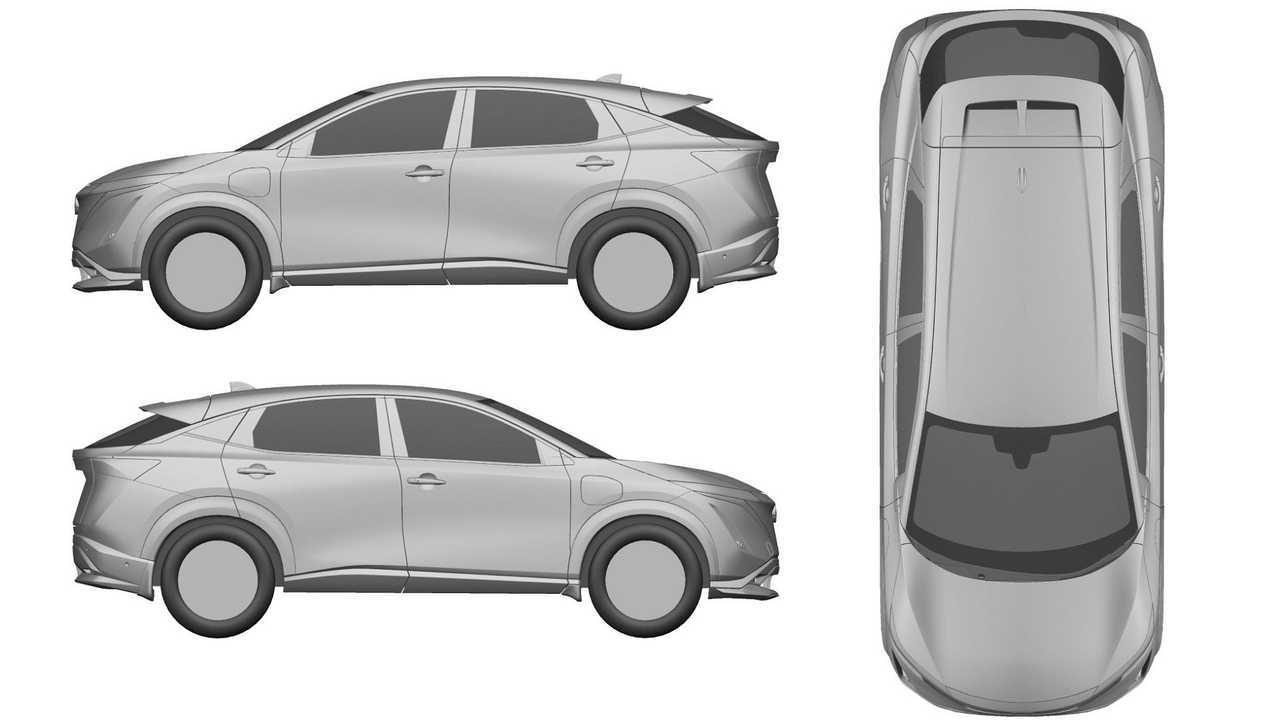 Патентные изображения Nissan Ariya для России
