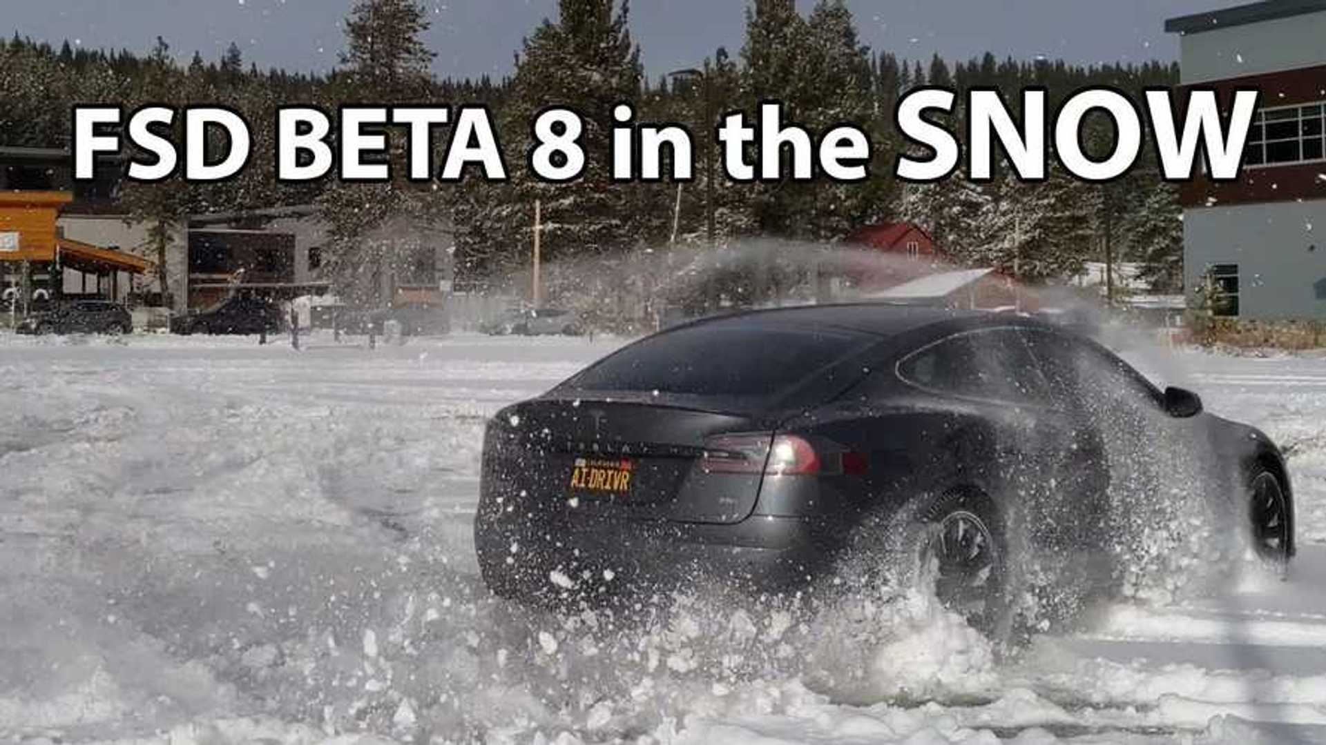 Watch Tesla Model S Full SelfDriving Beta Tackle The Snow