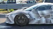 2022 Ferrari Hypercar Test Mule Front Close Spy Photo