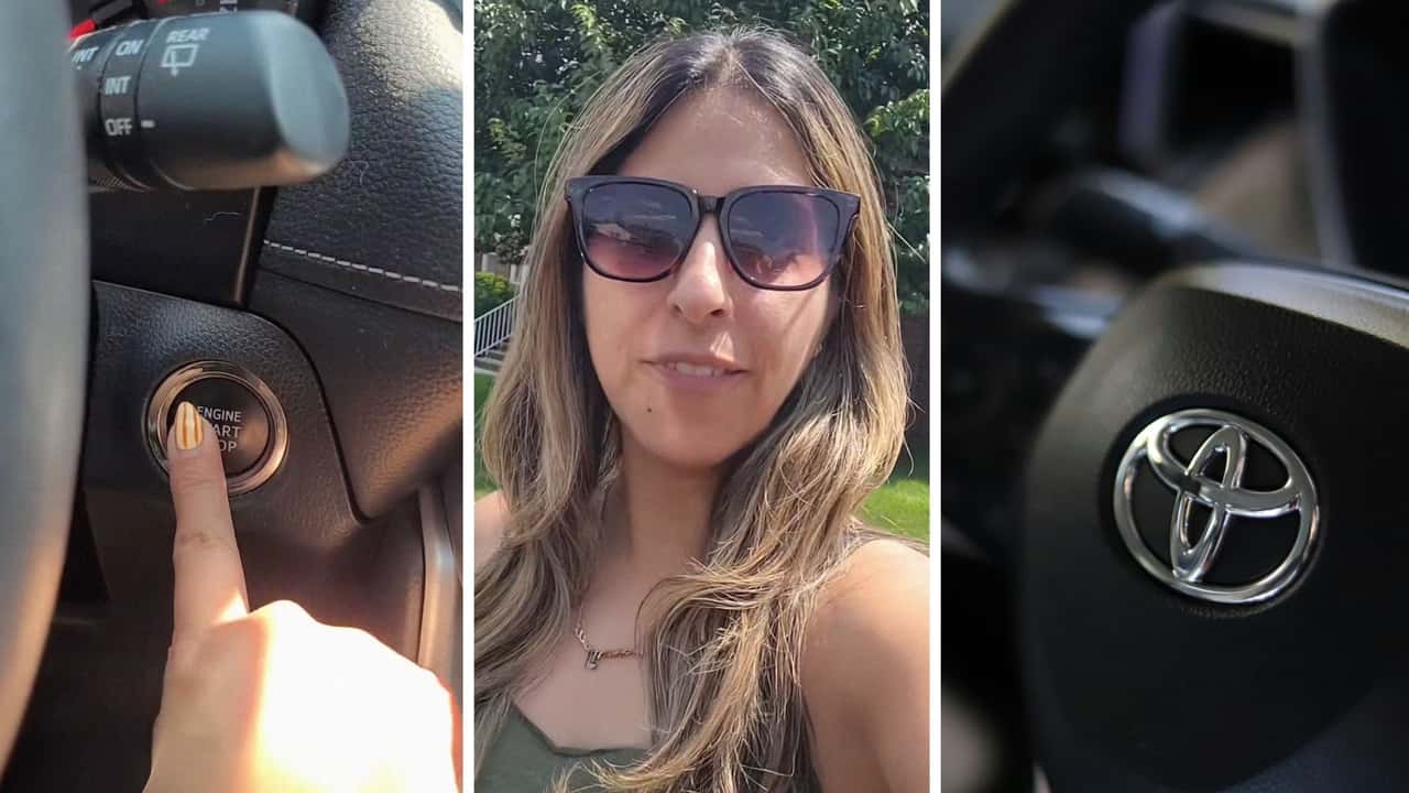 New Jersey woman starts up 2021 Toyota Rav4. 