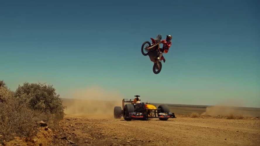 See Daniel Ricciardo Drive Red Bull F1 Car In The Australian Outback