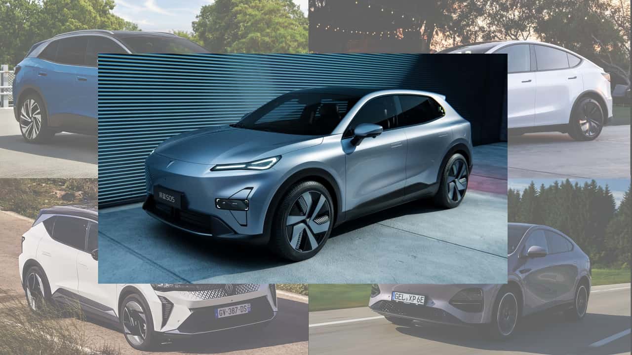 Collage: Changan Deepal S05 und 4 Konkurrenten