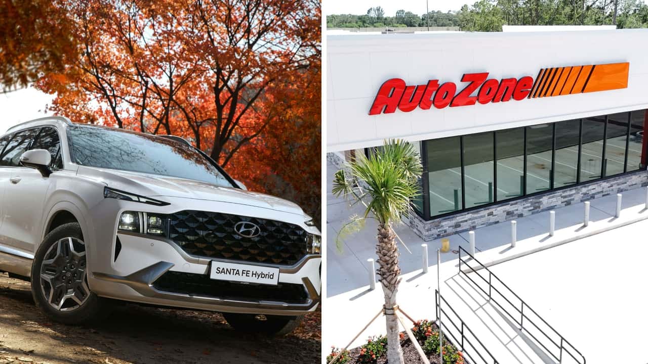 Hyundai Santa Fe driver takes car to AutoZone