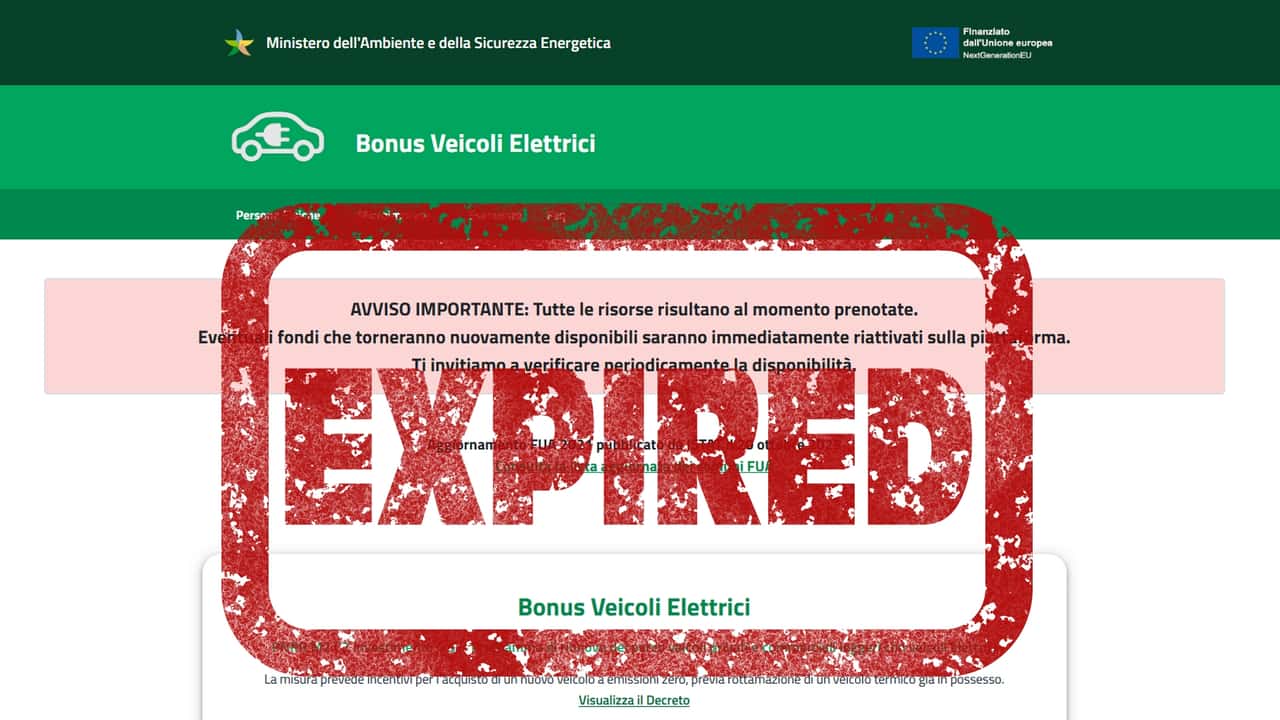 Incentivi auto elettriche 2025 finiti
