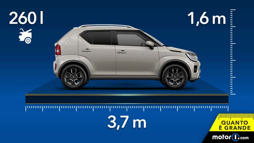 Suzuki Ignis, dimensioni e bagagliaio del piccolo crossover ibrido