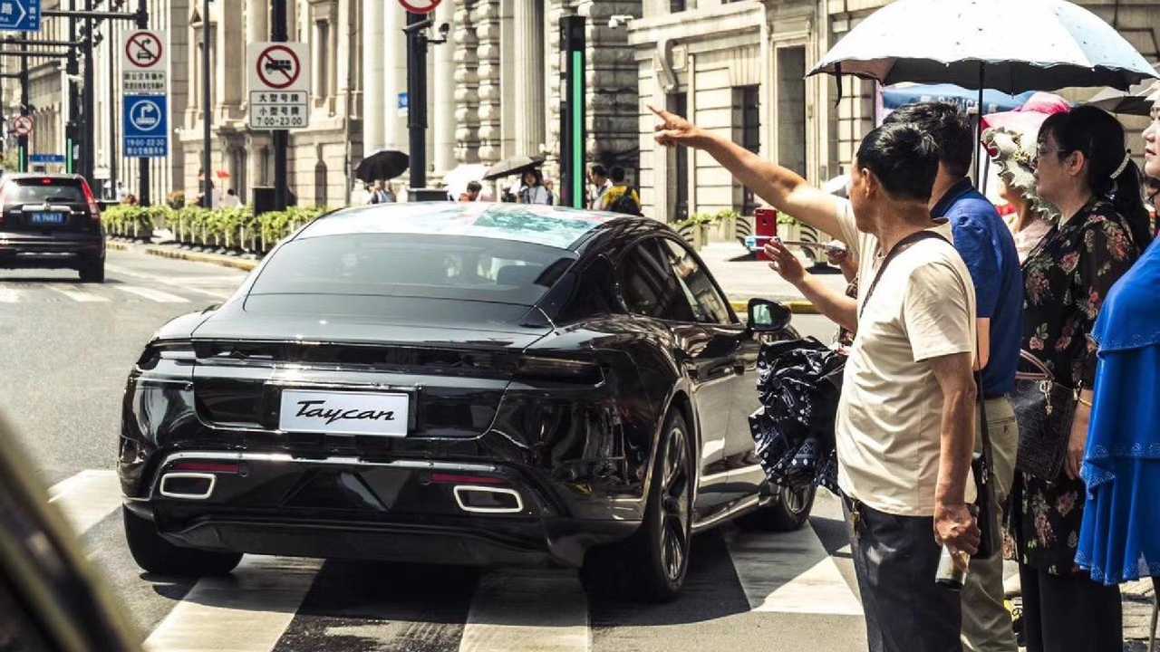 2020 Porsche Taycan prototype shows up in Shanghai