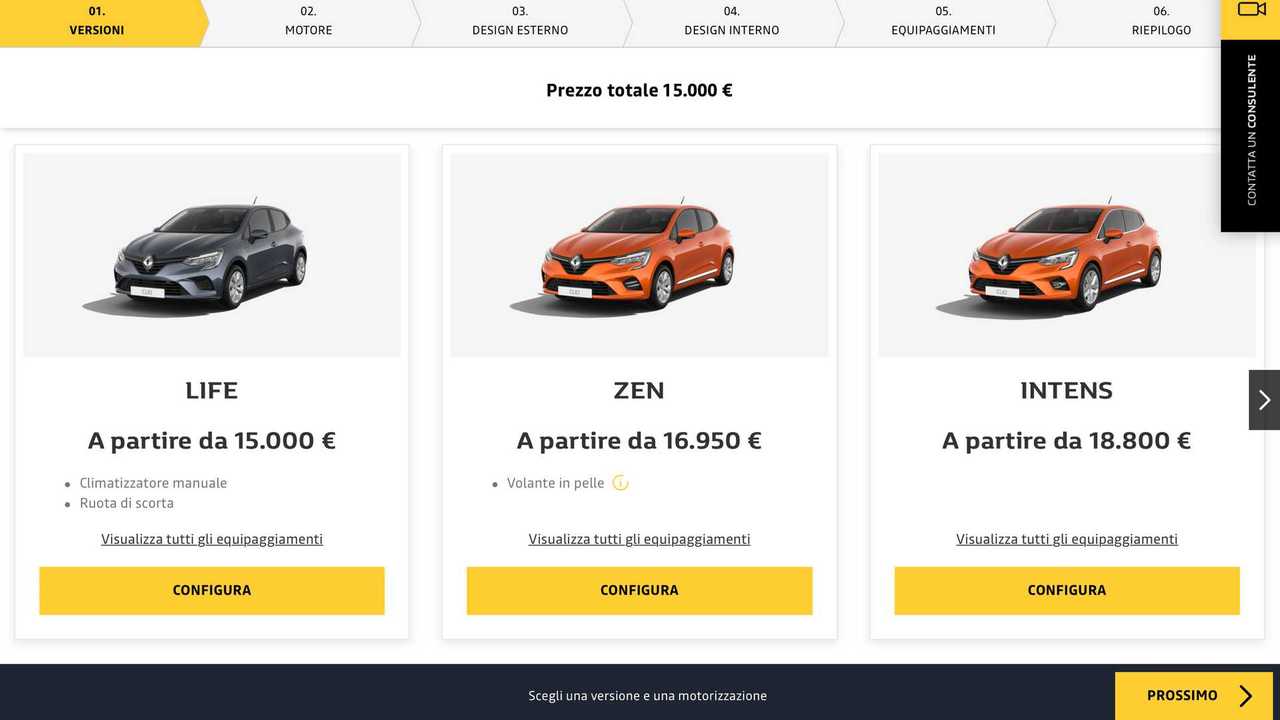 Renault Clio, Come Configurarla