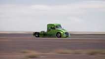Volvo hybrid truck, Mean Green, sets new world speed records on April 27, 2012