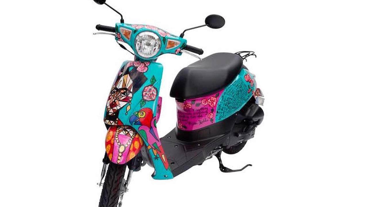 A scooter painted by Joanna King