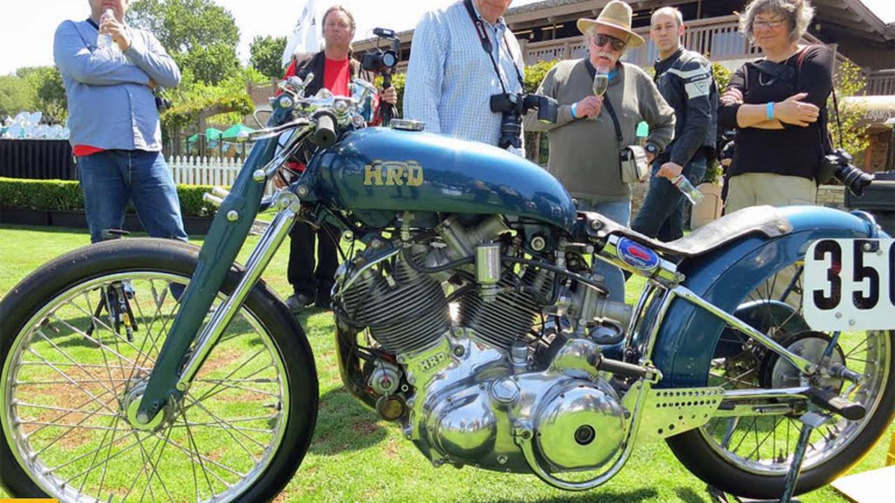 <strong>Marty Dickerson (with champagne) and his Vincent record holder, sometimes called the Blue Lightning.</strong>