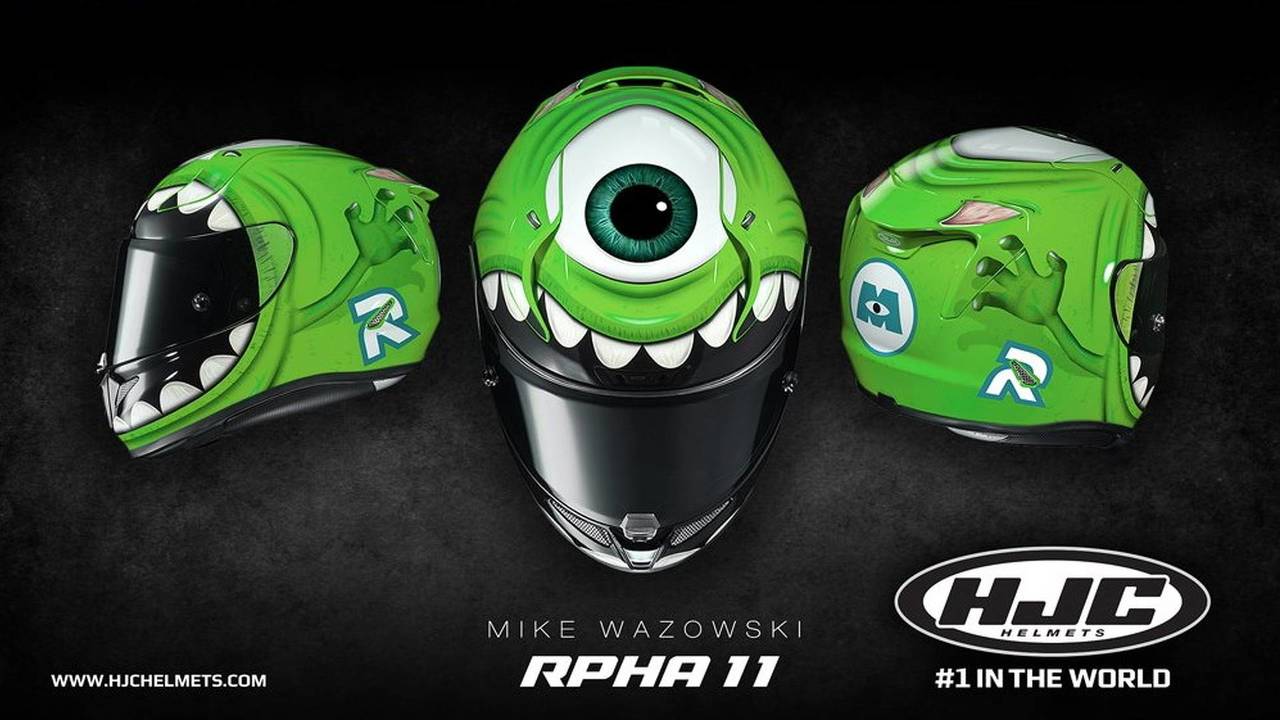 Motorcycle Helmet Mike Wazowski Con Casco Helm Mike Wazowski Hjc