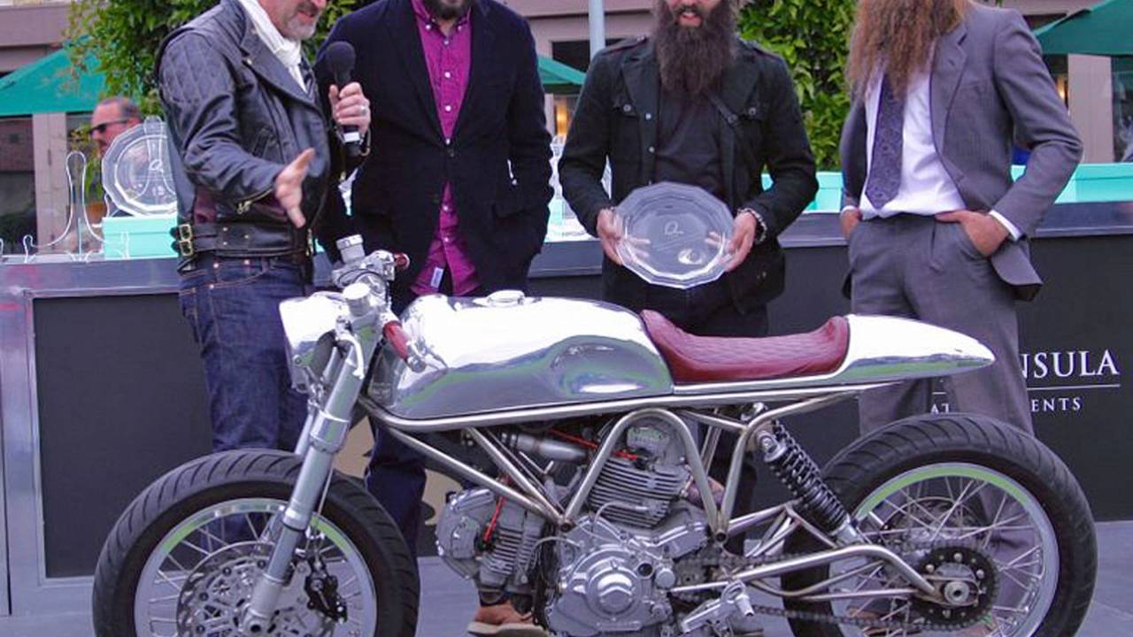 <strong>Paul d’Orleans presents the prize to (l-r) Revival’s Alan Stulberg, Andrew James and Stefan Hertel</strong>.