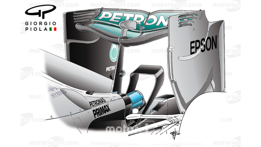 Mercedes W06 rear wing, Belgium GP