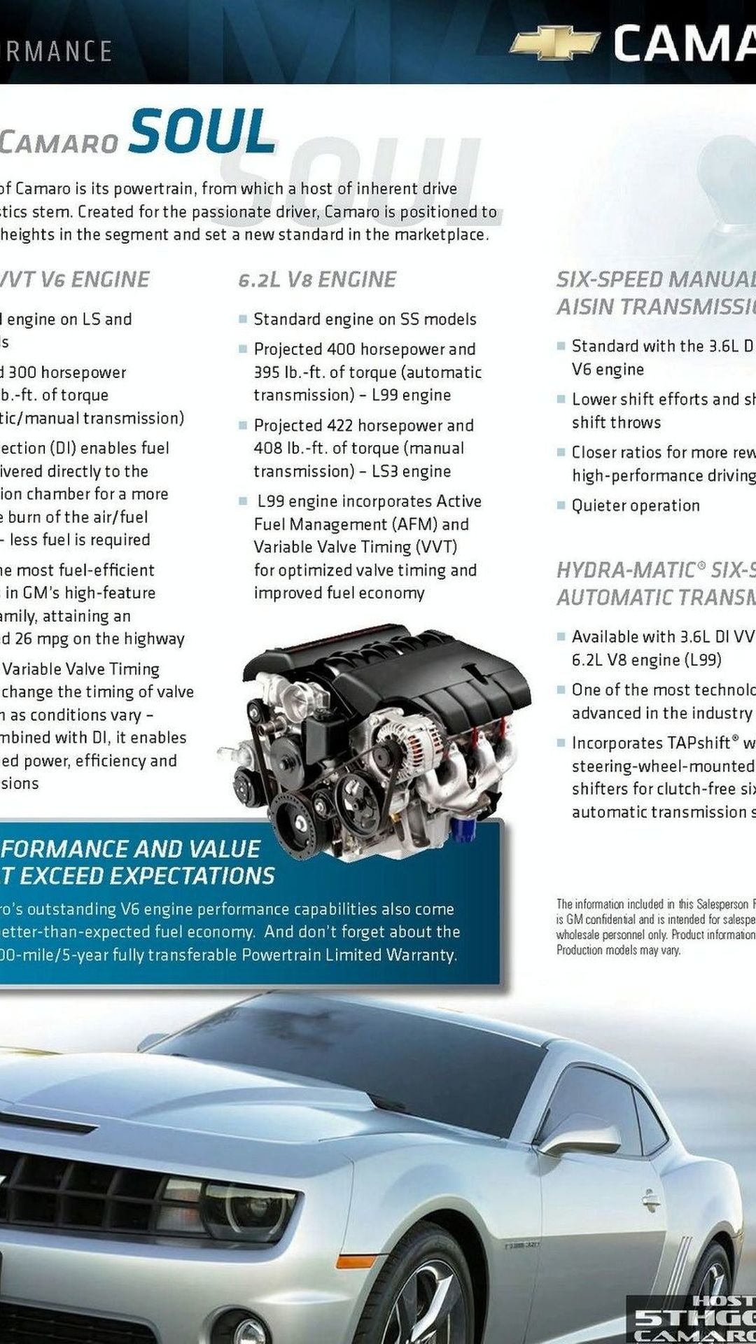 Leaked Brochure Reveals Everything You Need To Know About 2010 Chevy Camaro