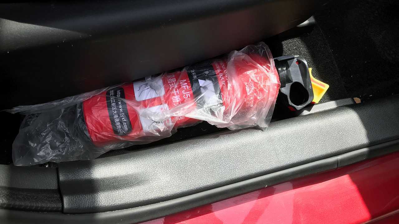 I drove the Zhidou D2S. It came with a fire extinguisher. (Photo: Bradley Berman)