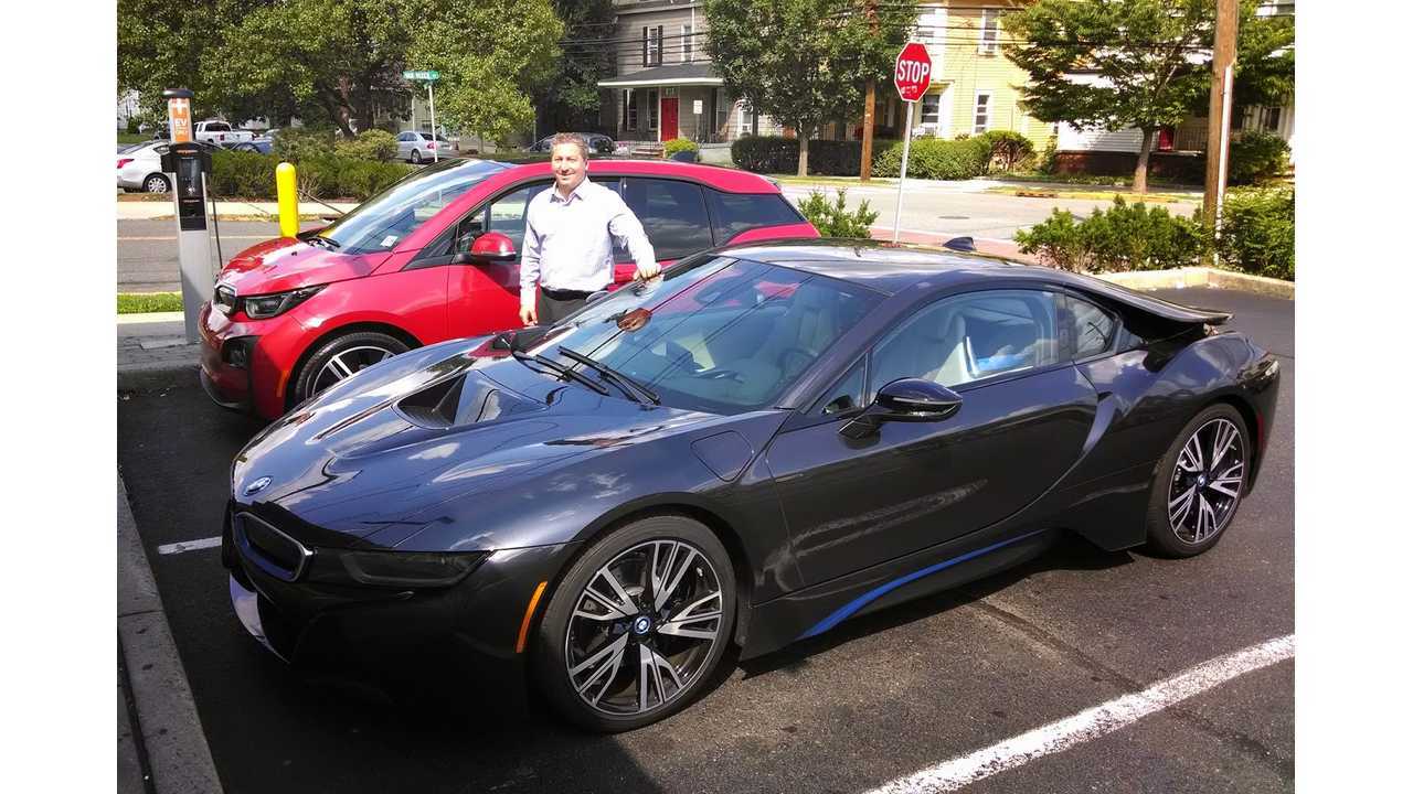 My i3 had a visit by its big brother. I'm one of the few lucky people outside of some select journalists who have driven an i8 on public roads. The future is definitely looking electric!