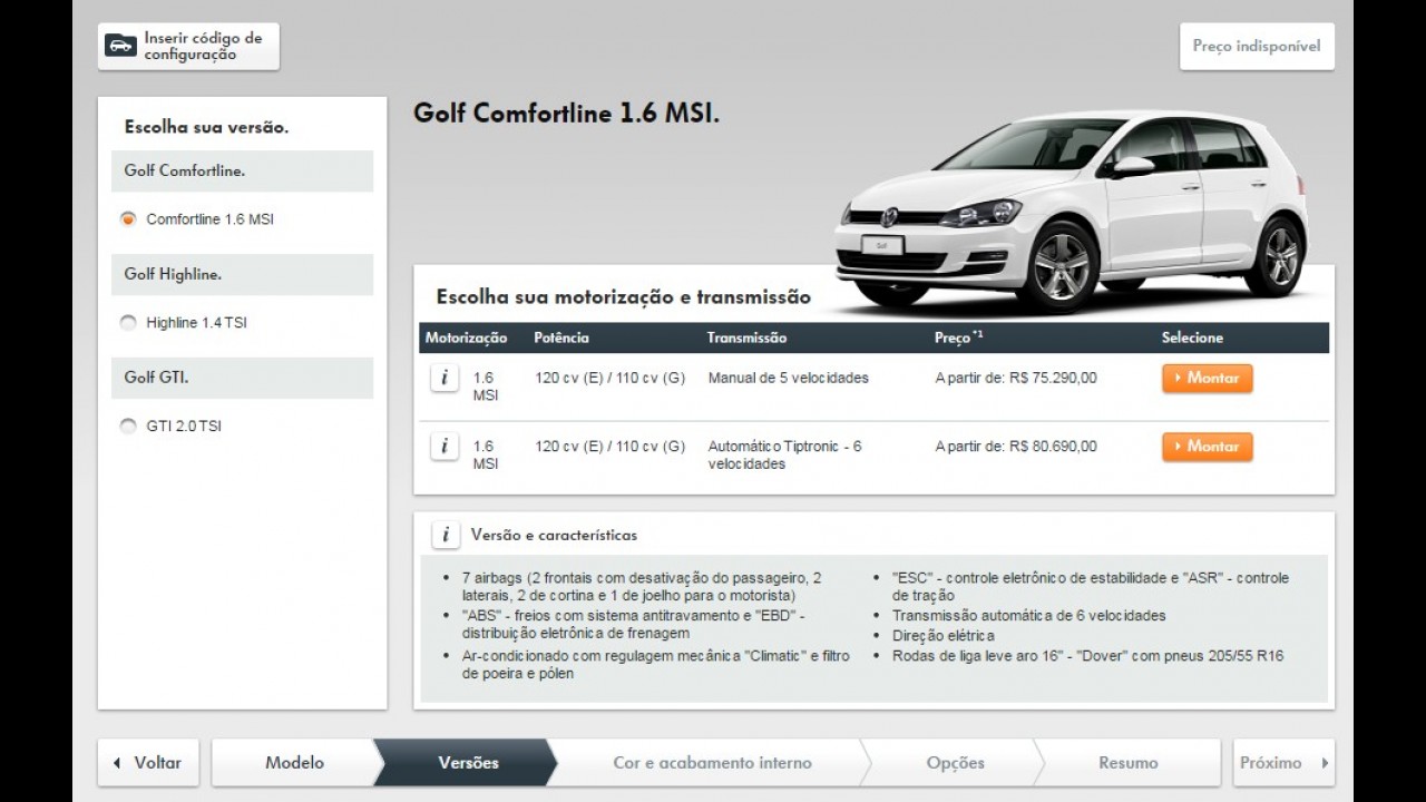 VW Golf nacional tem 1º aumento de preços; 1.6 MSI completo vai a R$ 100 mil