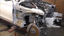 Wrecked Mercedes C300 gets repaired