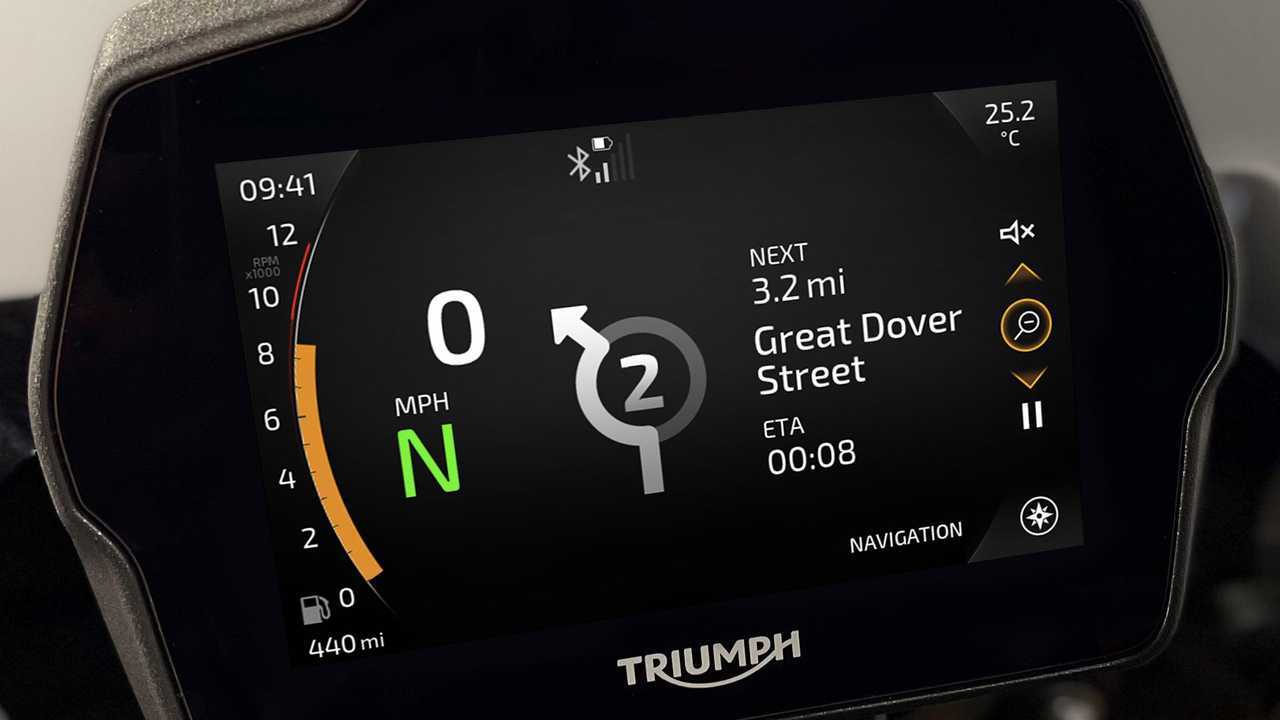 2021 Triumph Speed Triple 1200 RS, Detail, Display, Navigation