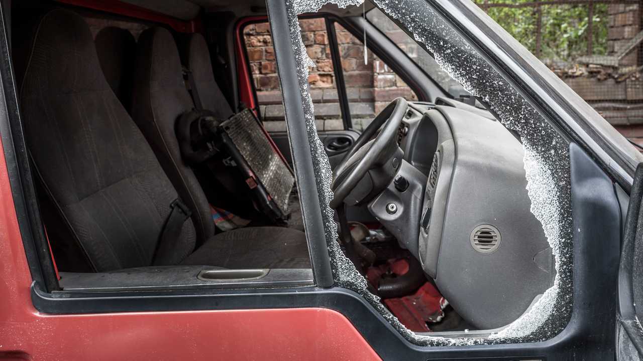 Van window smashed during theft