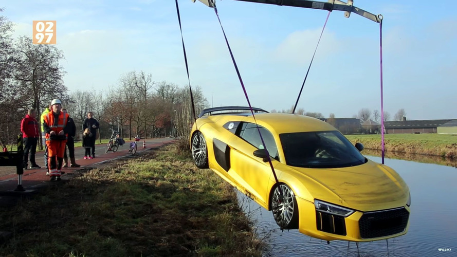 Audi R8 crashed in river
