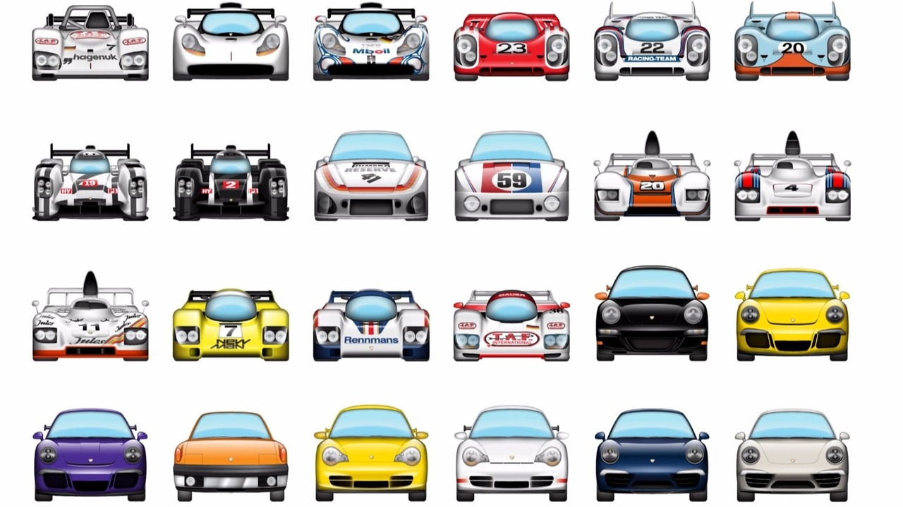 Une galerie d'emojis Porsche sur IOS