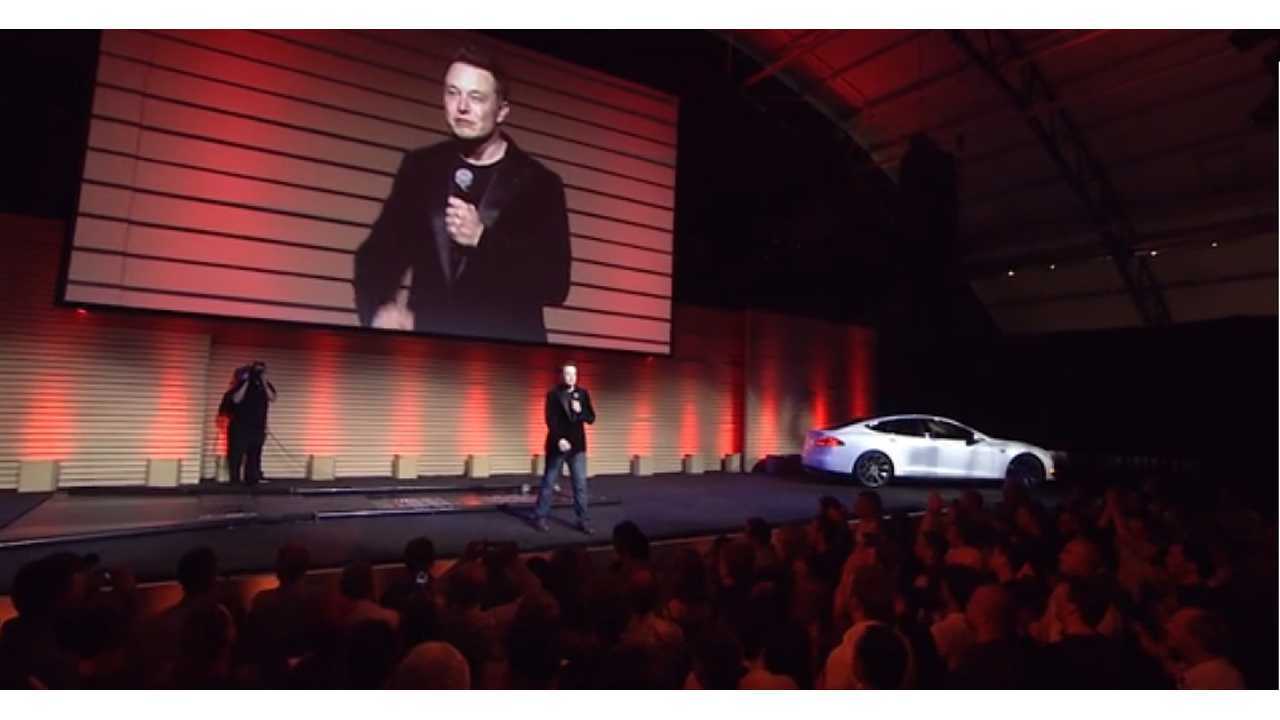 Elon Musk Takes The Stage To Demonstrate Tesla's 90 Second Battery Swap Earlier This Year