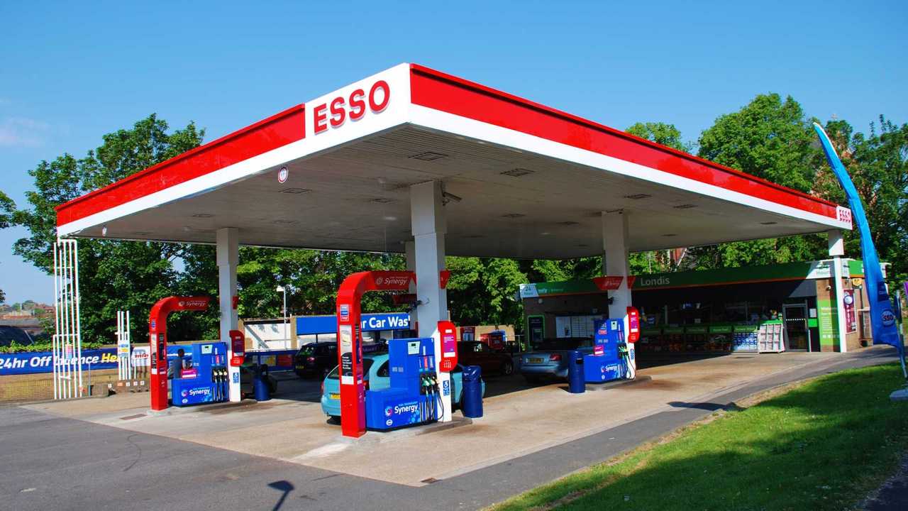Esso petrol filling station in St Leonards-On-Sea UK