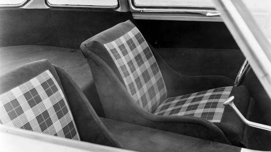 Mercedes 300 SL with plaid upholstery