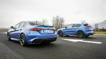 Alfa Romeo Giulia vs Alfa Romeo Stelvio drag yarışı