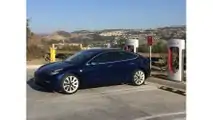Tesla Model 3 at Supercharger in San Clemente, CA