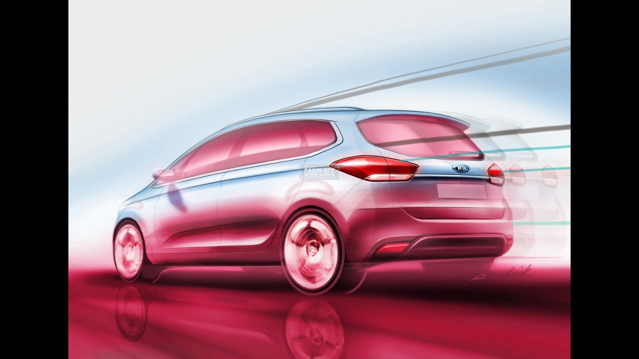 Mais esportivo: Novo Kia Carens 2013 tem visual revelado por desenhos