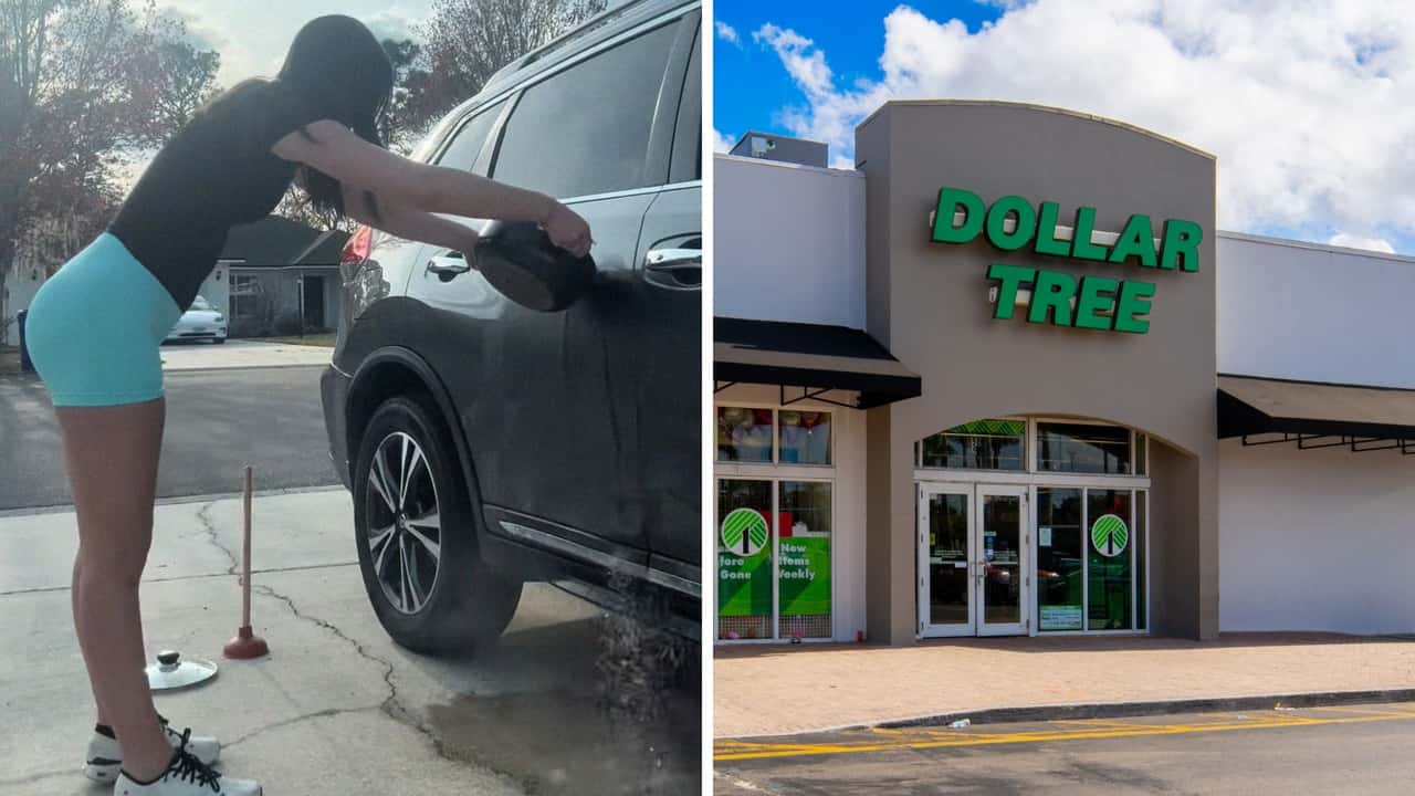 Woman Dents Her Car.