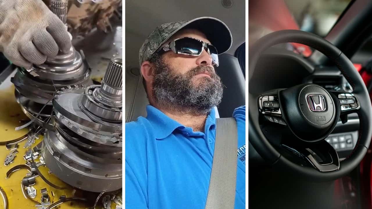 Mechanic Removes Honda Transmission.