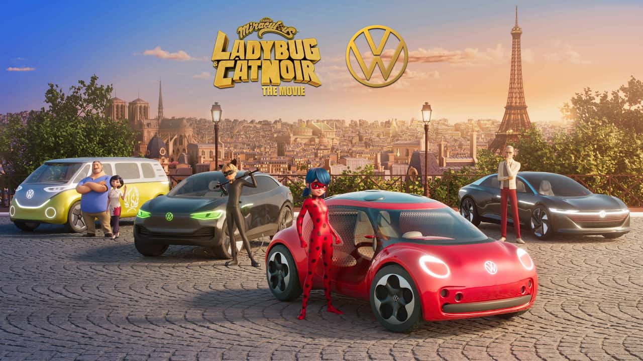 Il Volkswagen Maggiolino elettrico protagonista del cartone animato Ladybug Chat Noir