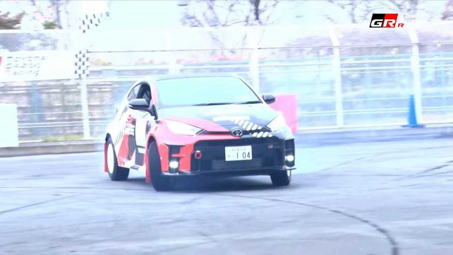 Toyota boss takes a GR Yaris out for a spin...literally