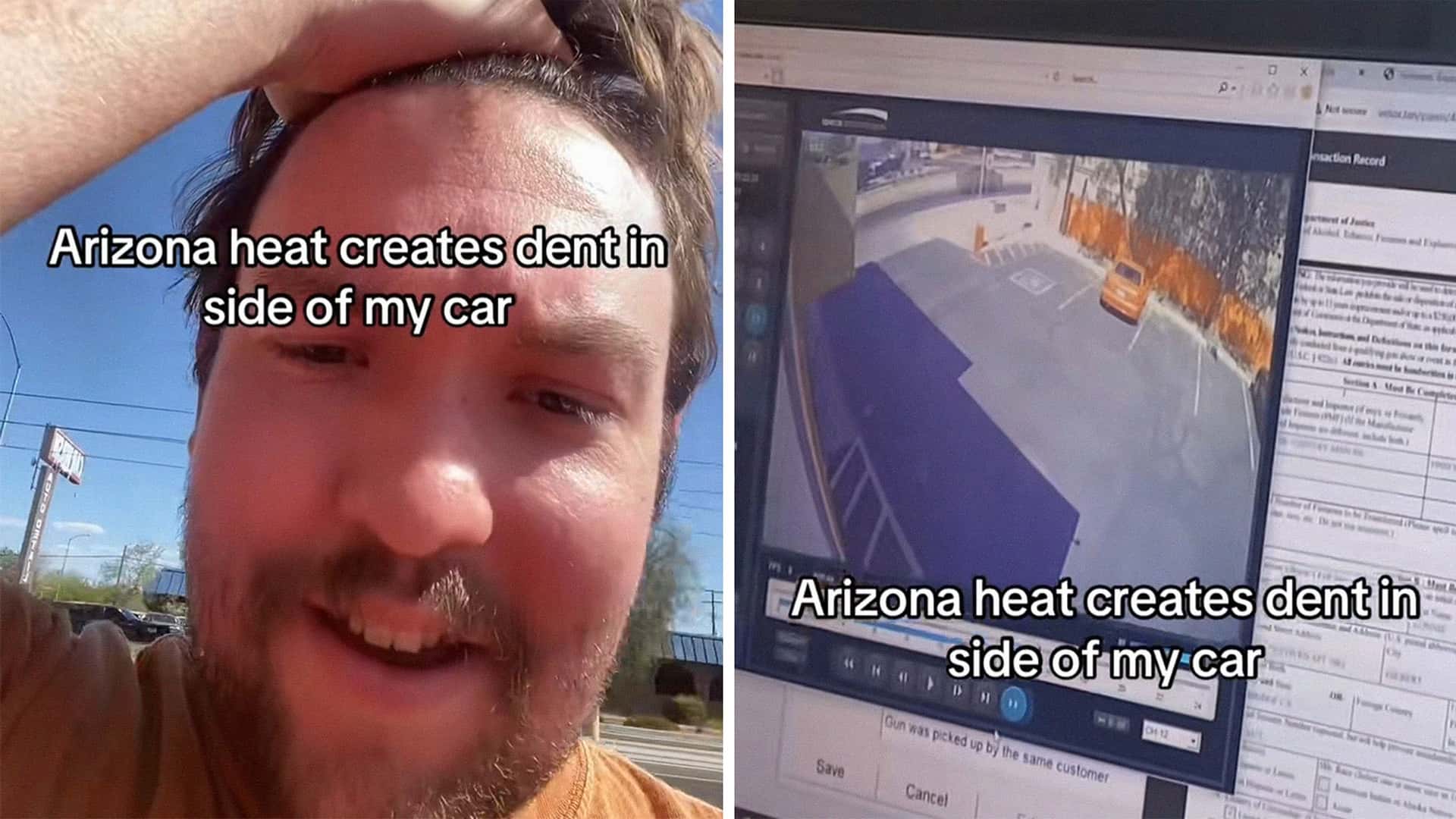 Man Leaves Car in Parking Lot. Then He Sees What the 'Arizona Heat' Did to it After Reviewing Security Footage