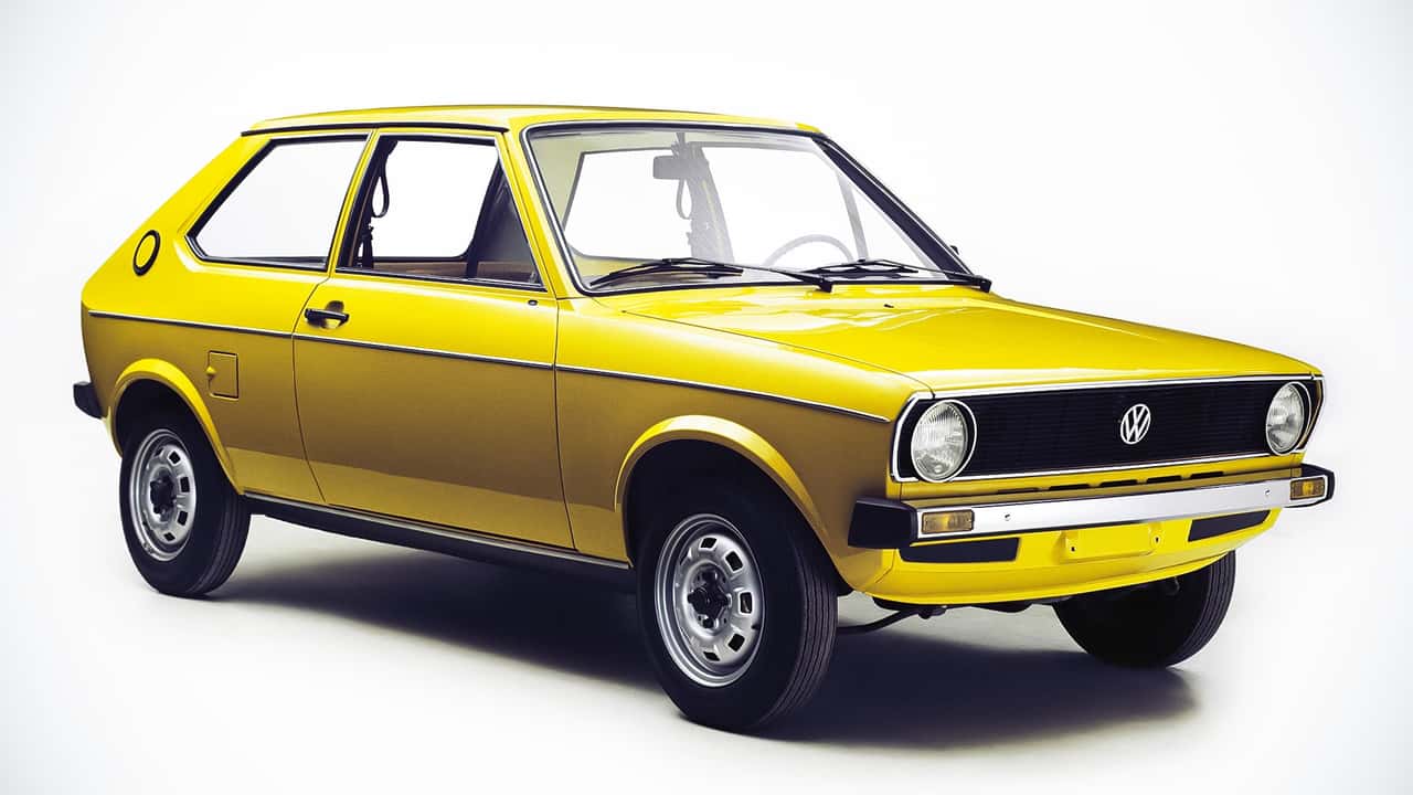 Produktion des VW Polo 1 in den 1970er Jahren in Wolfsburg