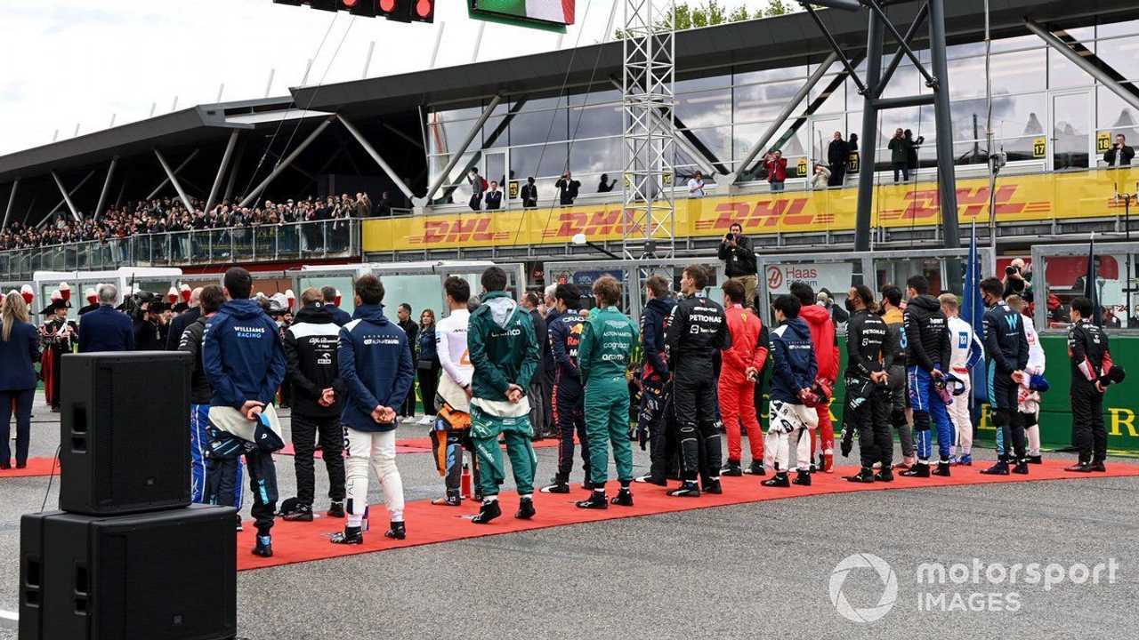 Drivers standing on the grid at Emilia Romagna GP 2022