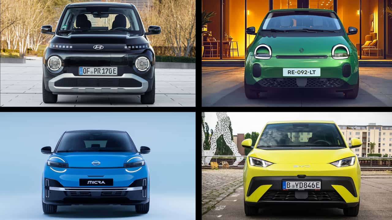 Collage mit 4 Elektro-Kleinwagen