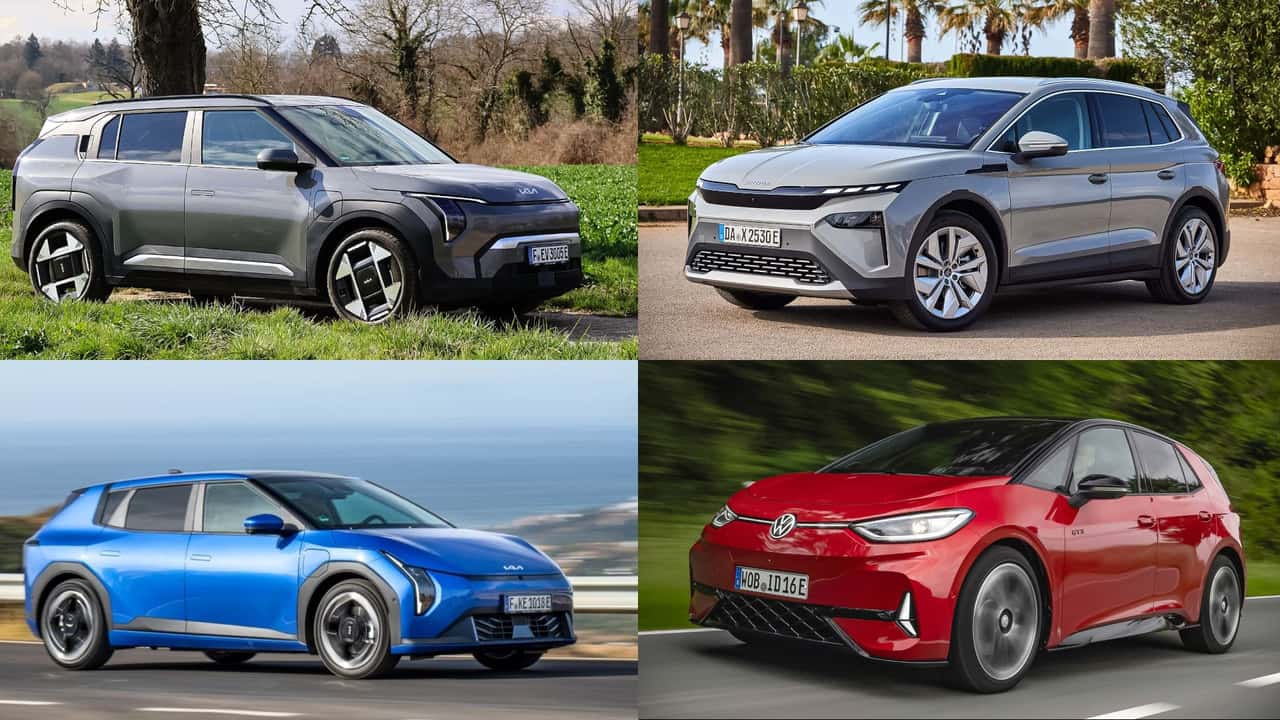 Collage: Fünf günstige Elektroautos mit rund 600 km Reichweite 