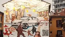 La fresque murale purificatrice d'air de Volvo à Milan Portanueva