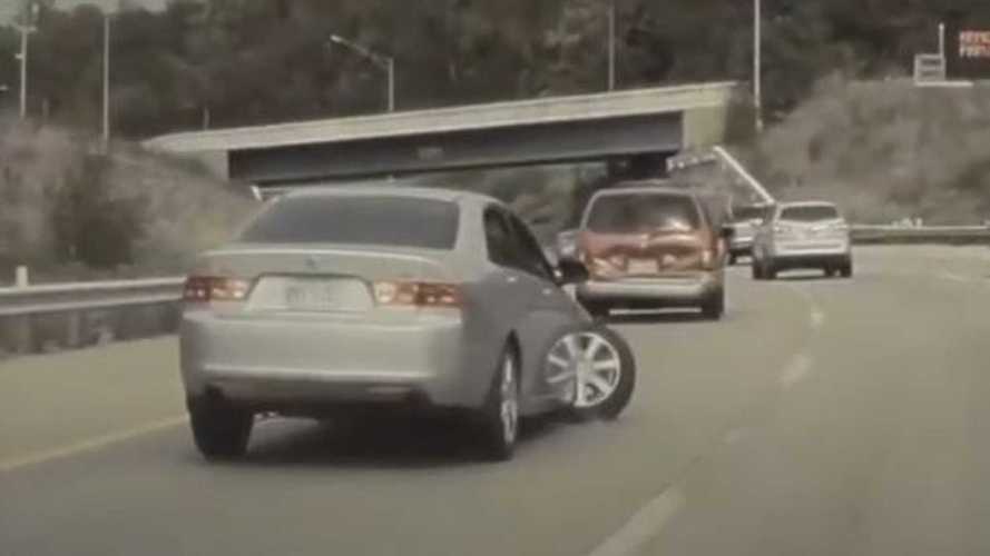 Watch TeslaCam Capture Scary Sideways-Turning Wheel On Busted Acura