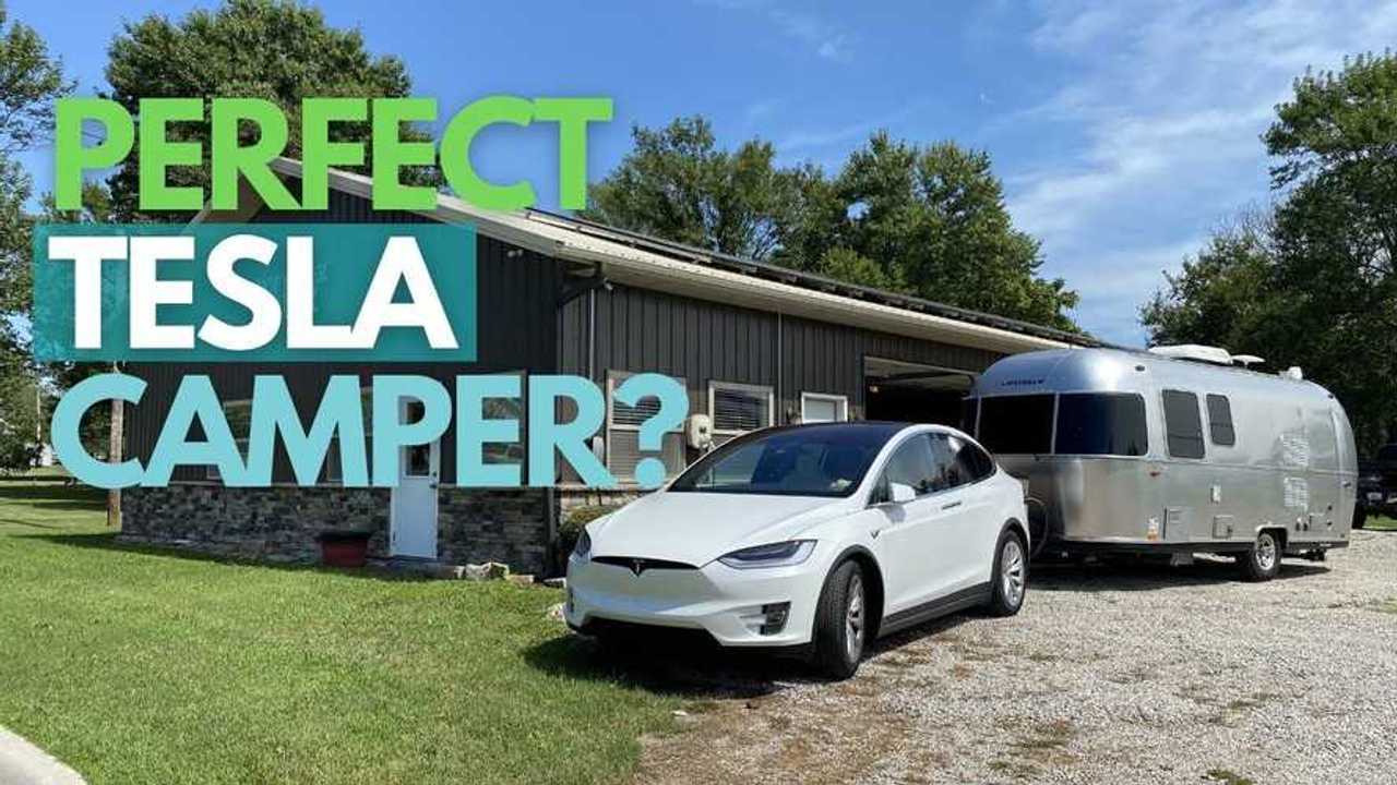 tesla model x towing airstream
