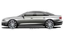 2014 Audi A8 facelift official design sketch 16.08.2013