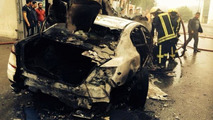 Maserati Quattroporte burns in Azerbaijan
