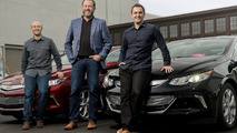 GM Lyft Partnership - General Motors President Dan Ammann (center) with Lyft Inc. co-founders John Zimmer (right) and Logan Green (left)