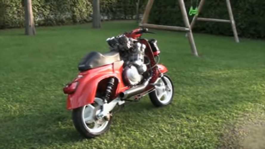 This Guy Stuffed A Yamaha FZR 600 Engine Into A Vespa 50 Special